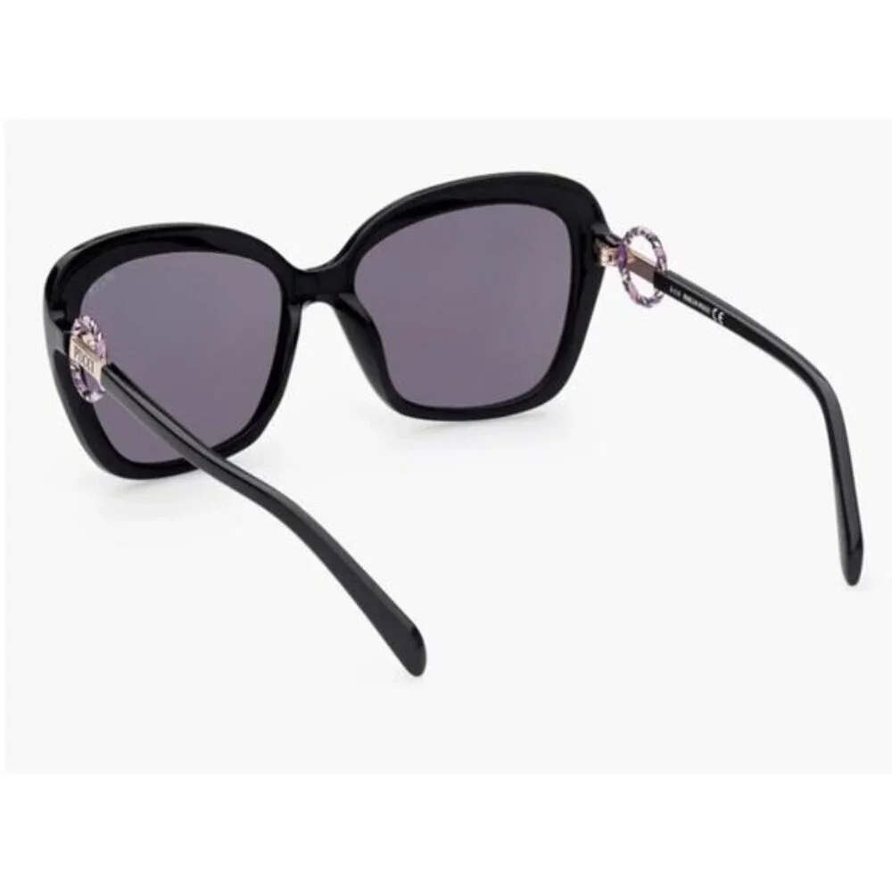 58mm Butterfly Sunglasses Emilio Pucci  Shiny Black Smoke